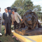 Celebració del centenari del Zoo amb la inauguració de l'escultura d'Agapit Vallmitjana, 1992. (APZB). 