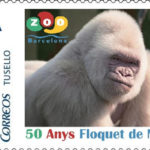 Segell conmemoratiu de l'arribada del Floquet de Neu al Zoo, 2016. (APZB).
